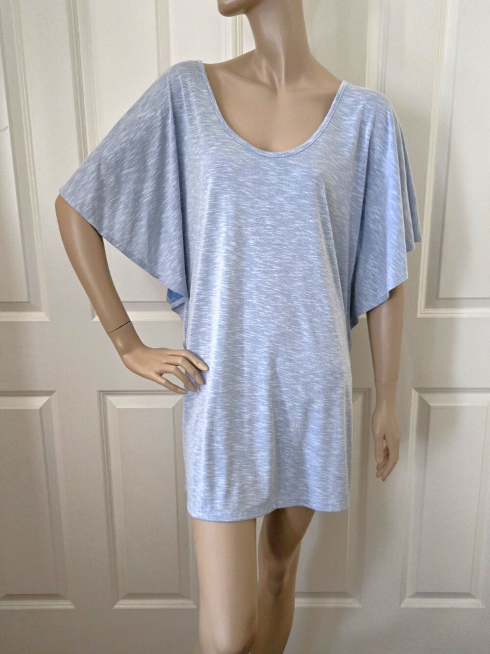 Dotti Swim Cover Up Flutter Tunic SZ S Blue
